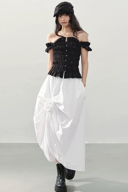 Mountain and Moon Pleated Skirt