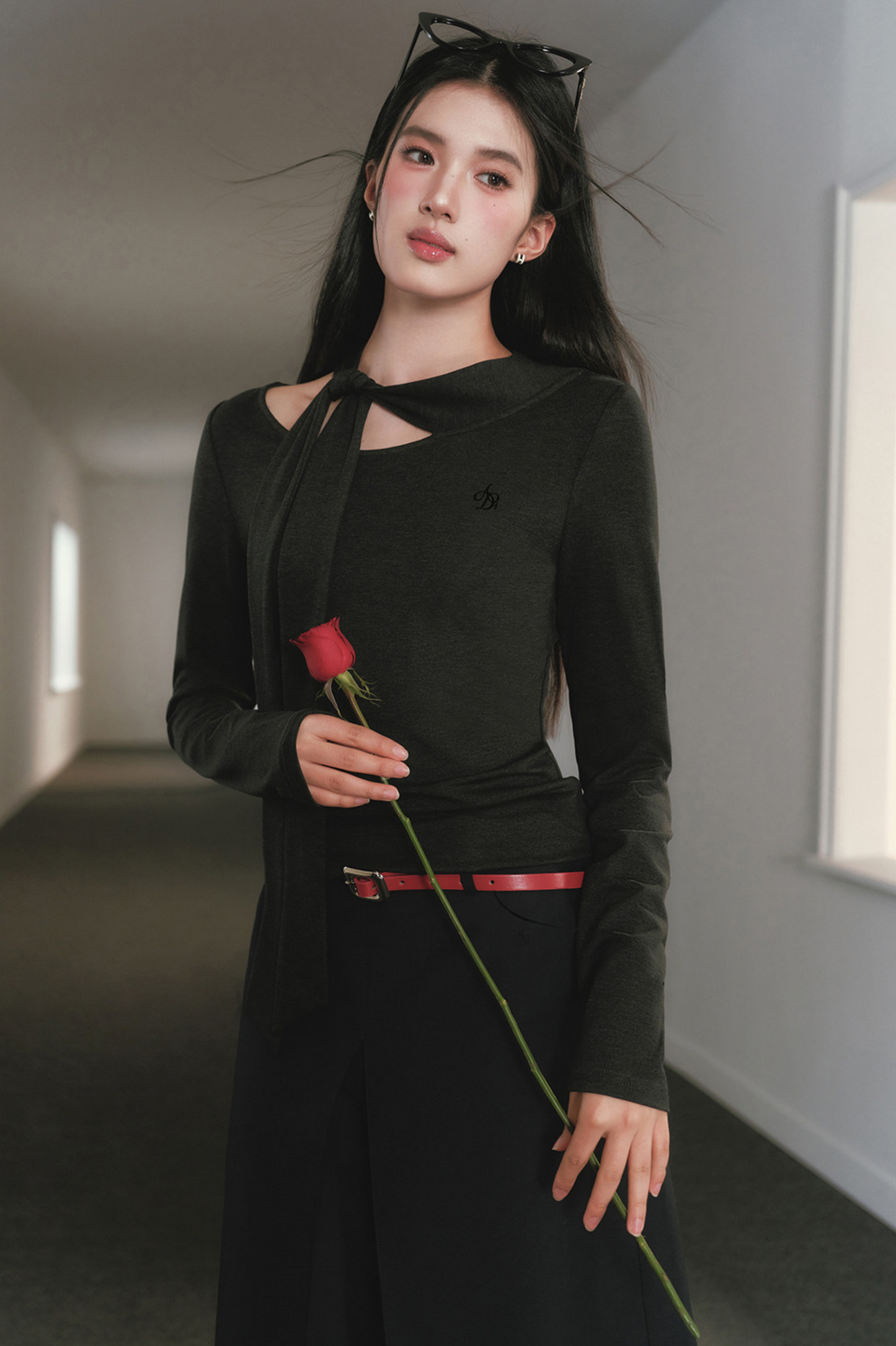 Slimming Waist-Cinching Turtleneck Top