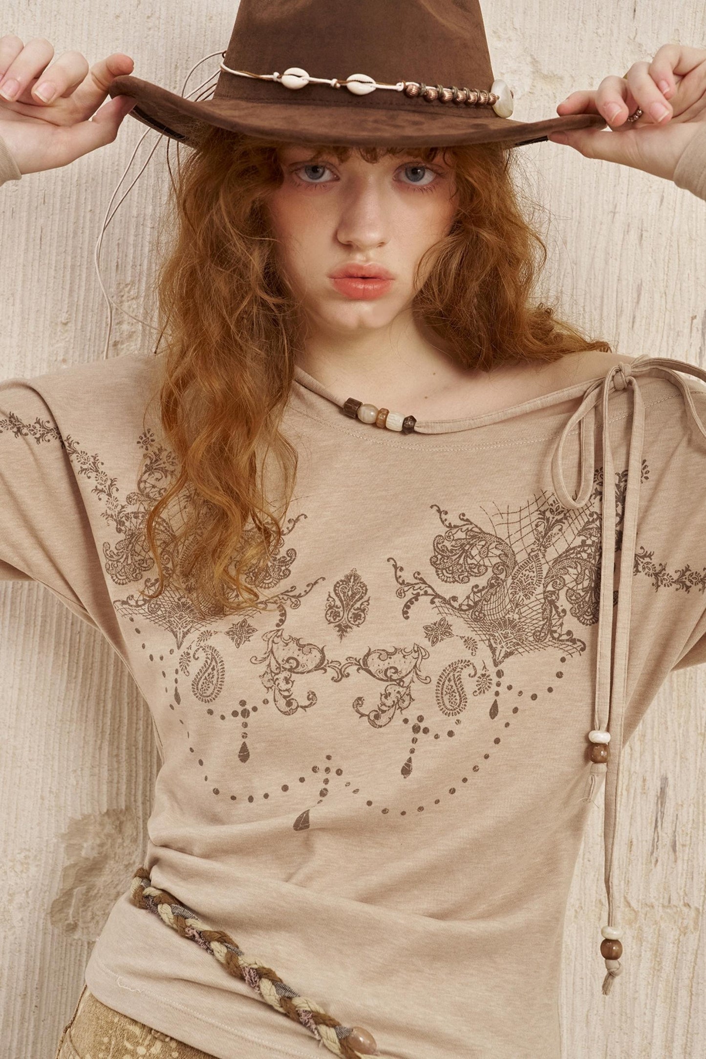 Vintage Totem Slanted Shoulder Pullover