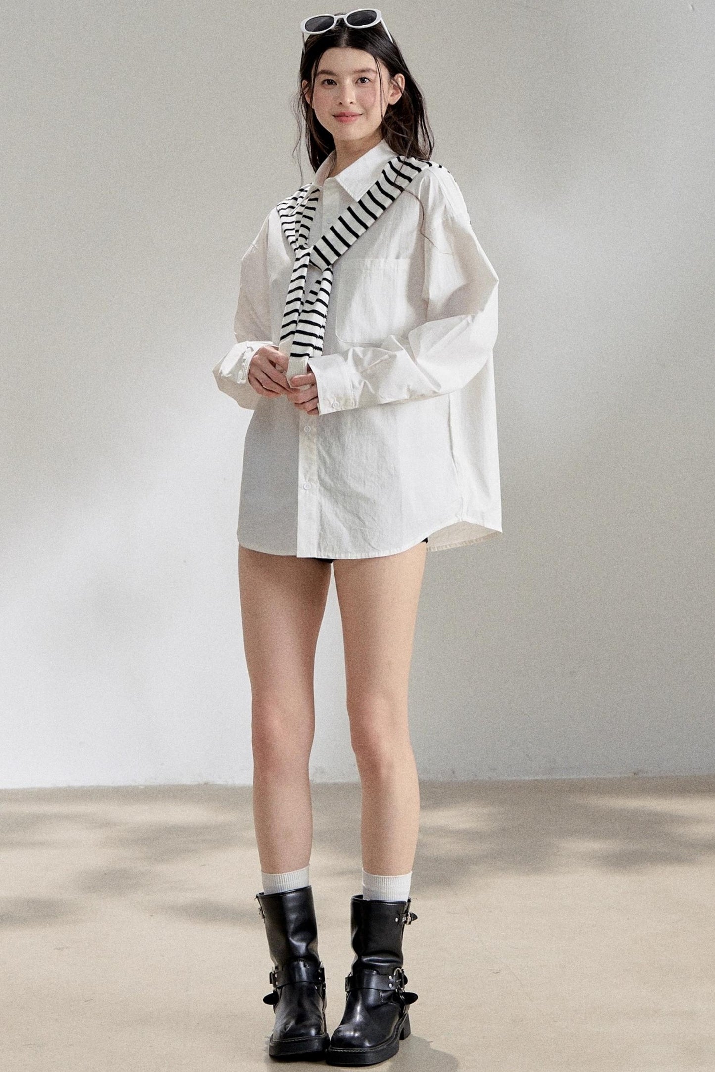 White Striped Oversize Shirt