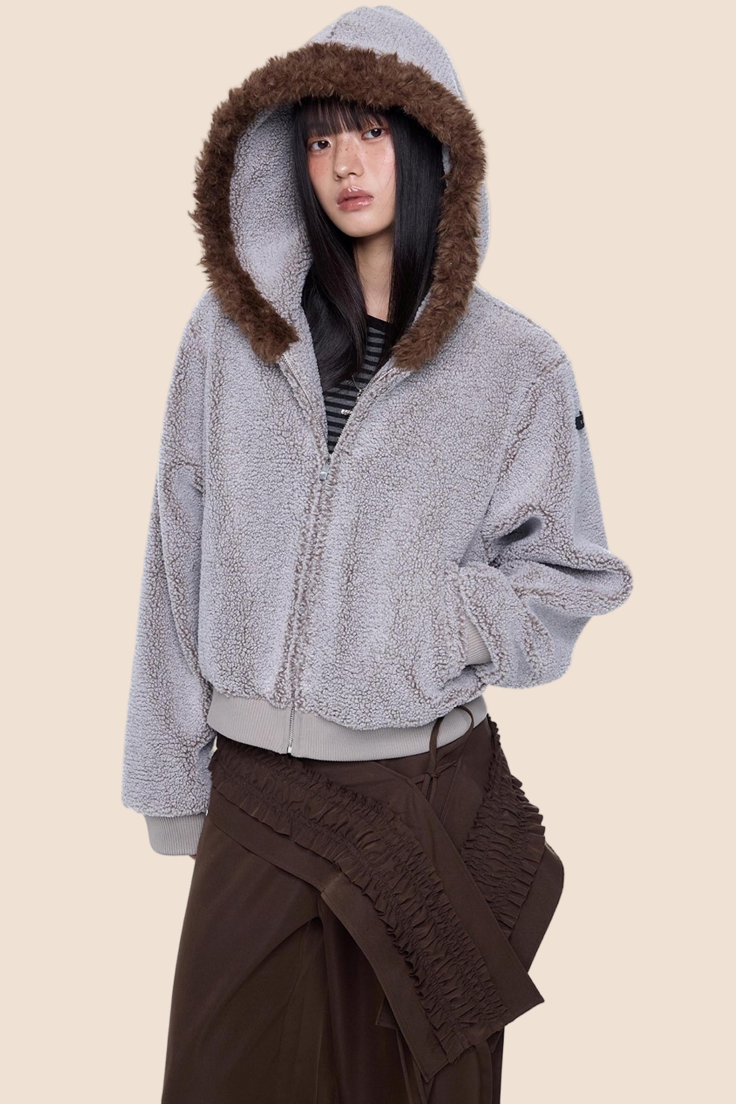 Vintage Polar Fleece Hooded Jacket