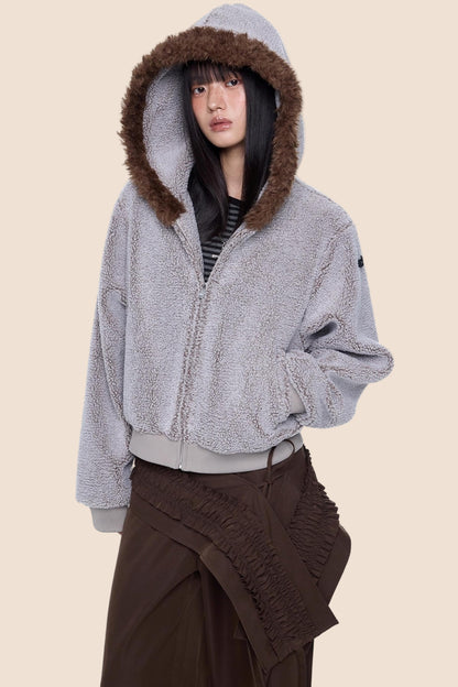 Vintage Polar Fleece Hooded Jacket