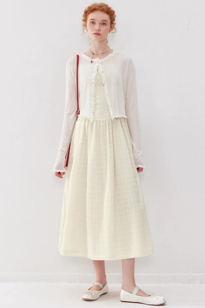 Halter Mullet Dress Cardigan Set-Up