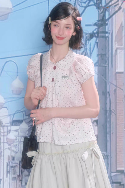 Sweet Starry Sky Polka Dot Blouse