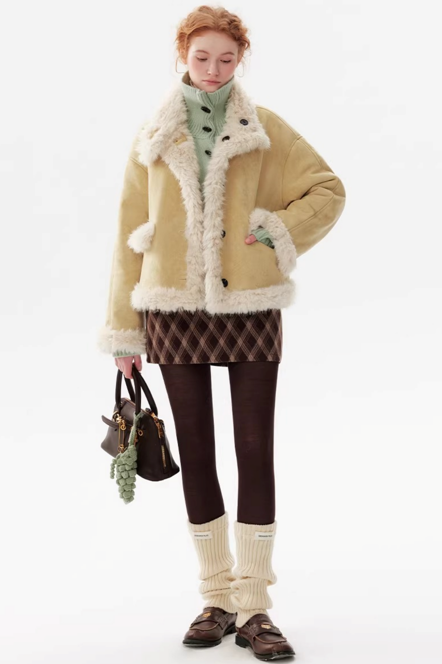 Creamy Yellow Reversible Short Coat