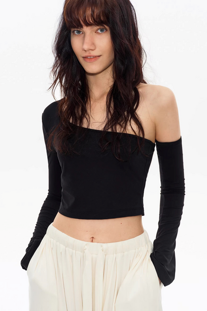 Asymmetrical Shoulder Crop Top