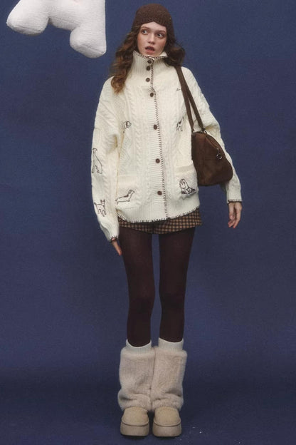 First Snow Embroidered Knit Jacket