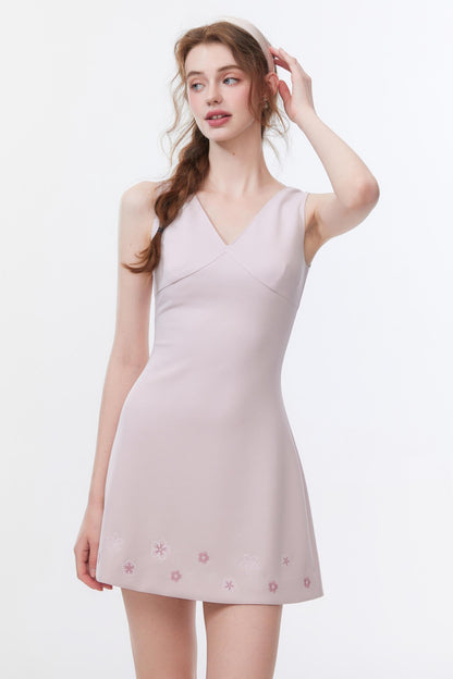 Summer Slim V-Neck Tencel Dress
