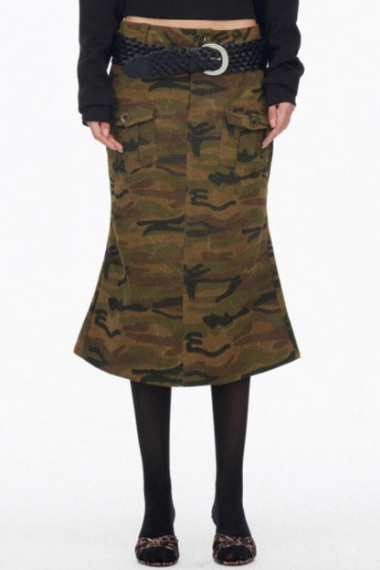 Vintage Camouflage Slimming Mermaid Skirt