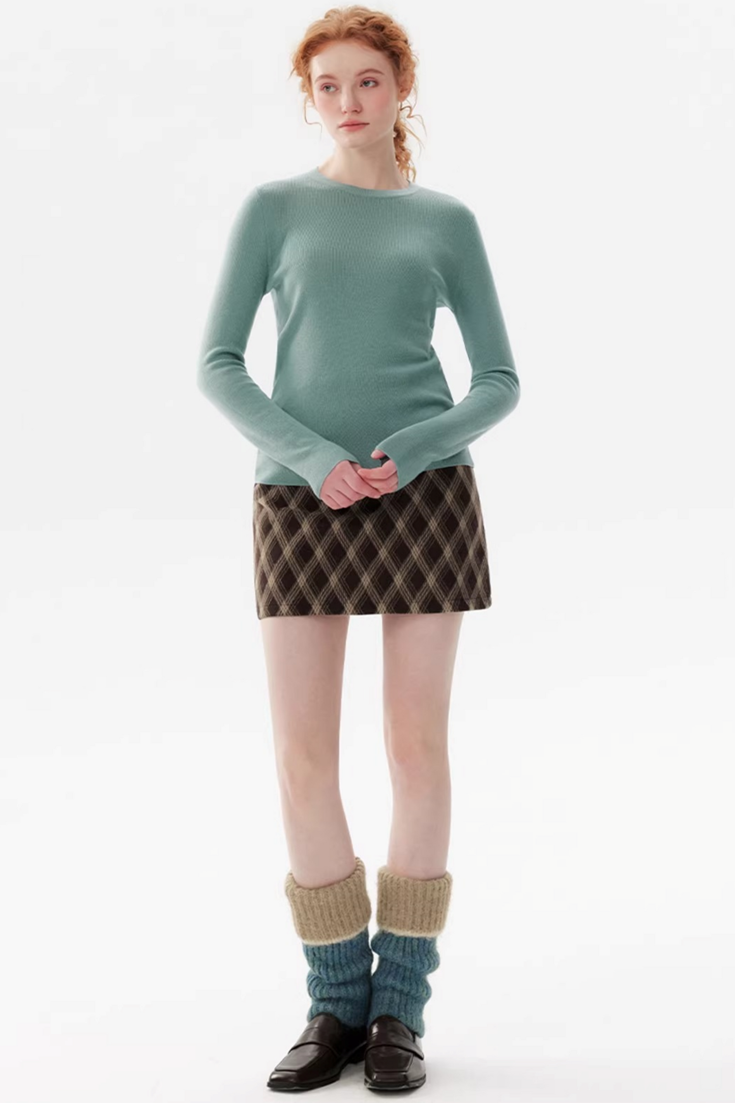 Mehrfarbiger Wollstrickpullover