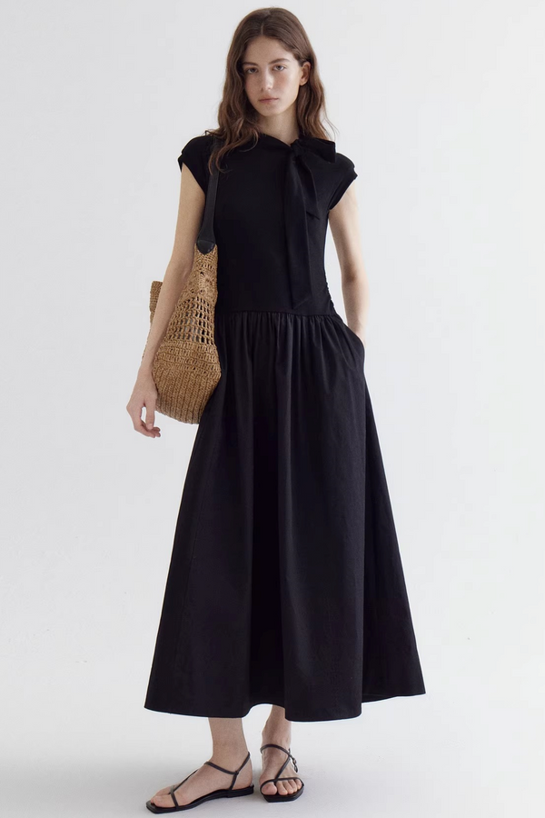 French Drapey Patchwork Dress