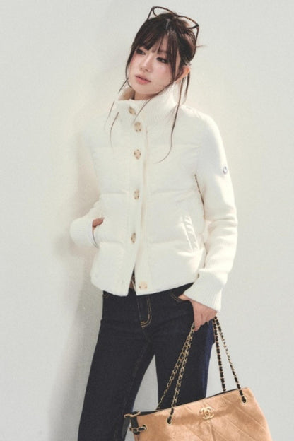 Knitted Patchwork Down Jacket