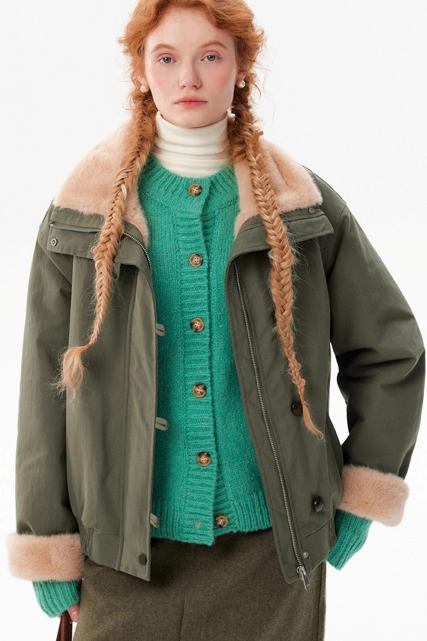 Retro Lapel Fur Winter Jacket