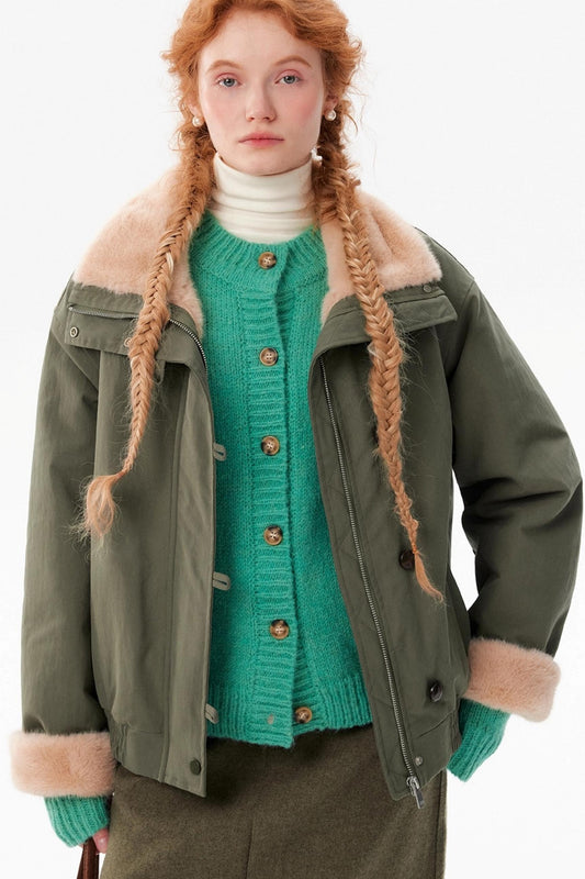 Retro Lapel Fur Winter Jacket