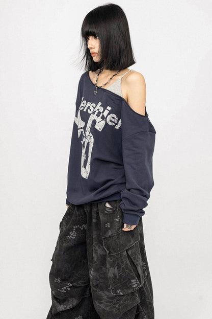 Autumn Vintage Letter Print Sweatshirt