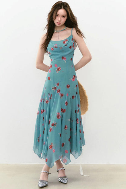 Flowing Floral Spaghetti Strap Dress
