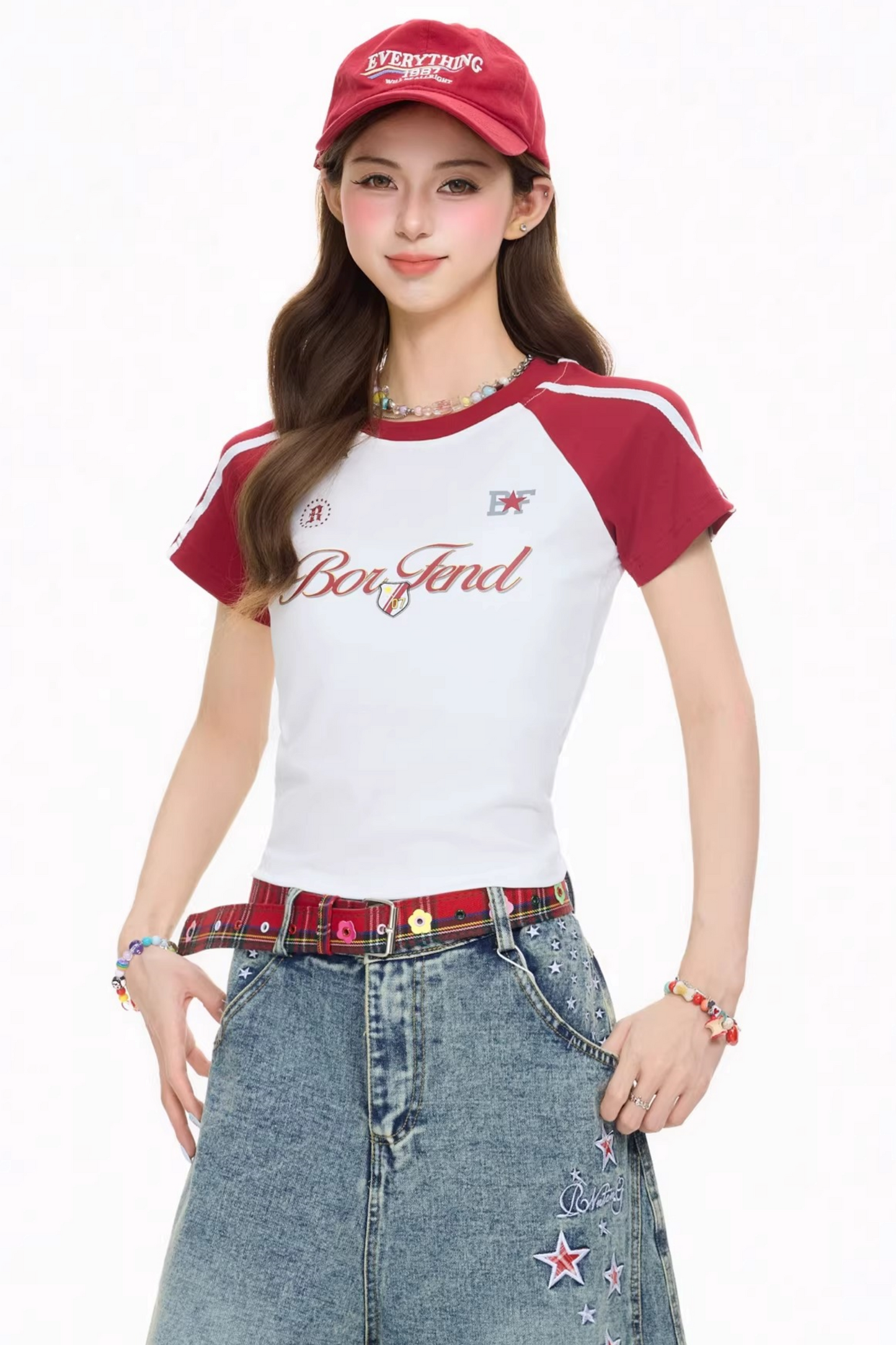 Color-Blocking Letter Print Top