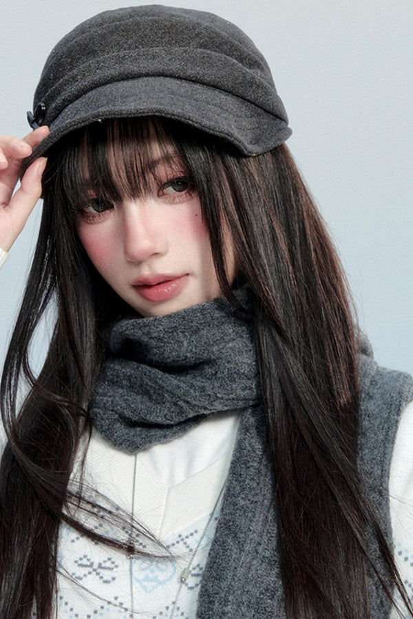 Vintage Wool Blend Knitted Scarf