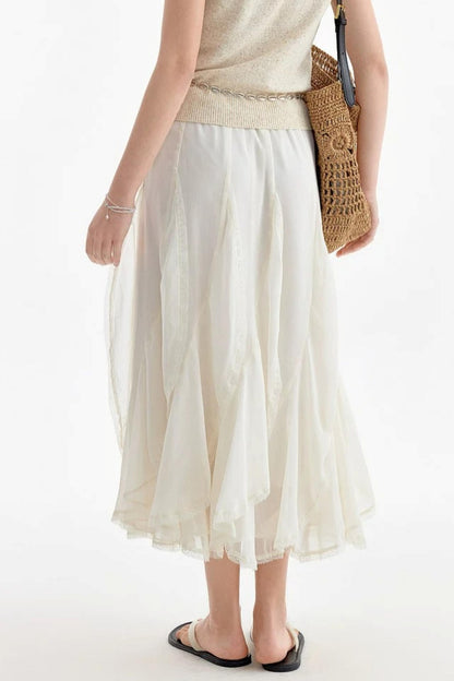 Chiffon Lace Ruffle Skirt