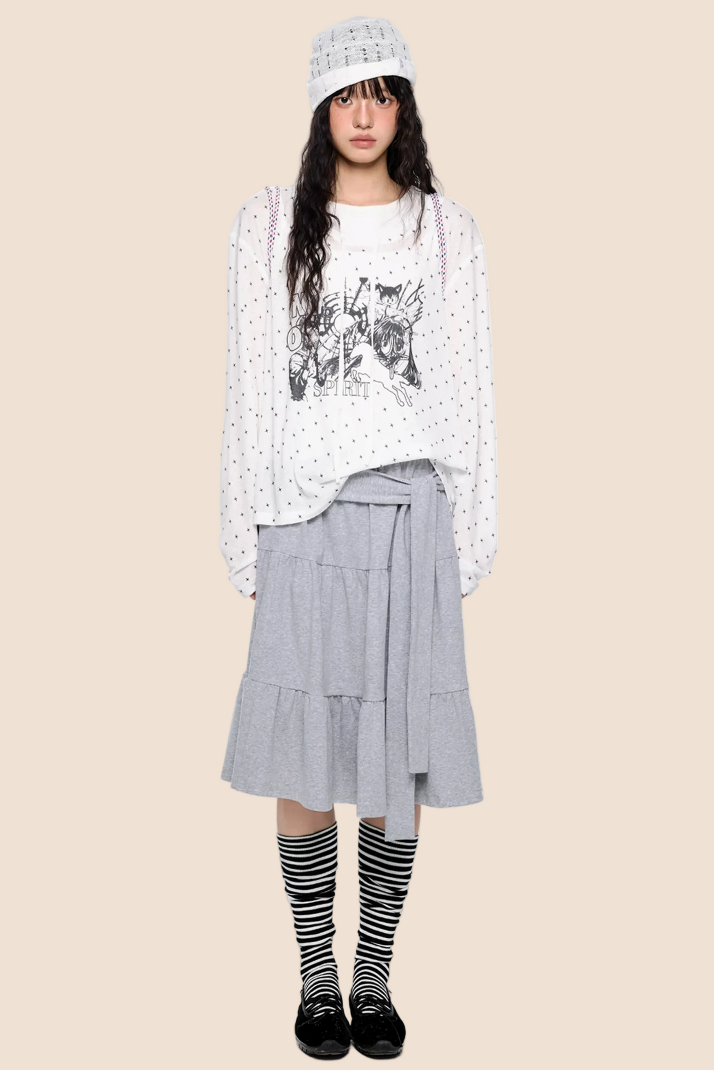 Camiseta de manga larga con estampado de estrellas