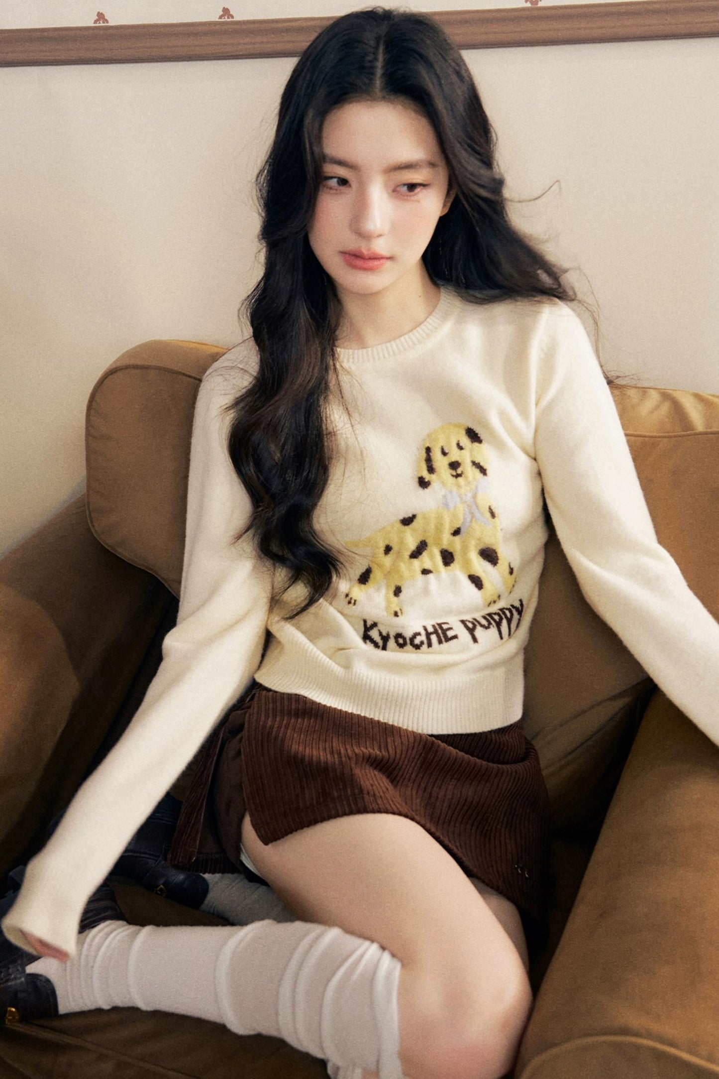 Puppy Jacquard Pullover Sweater