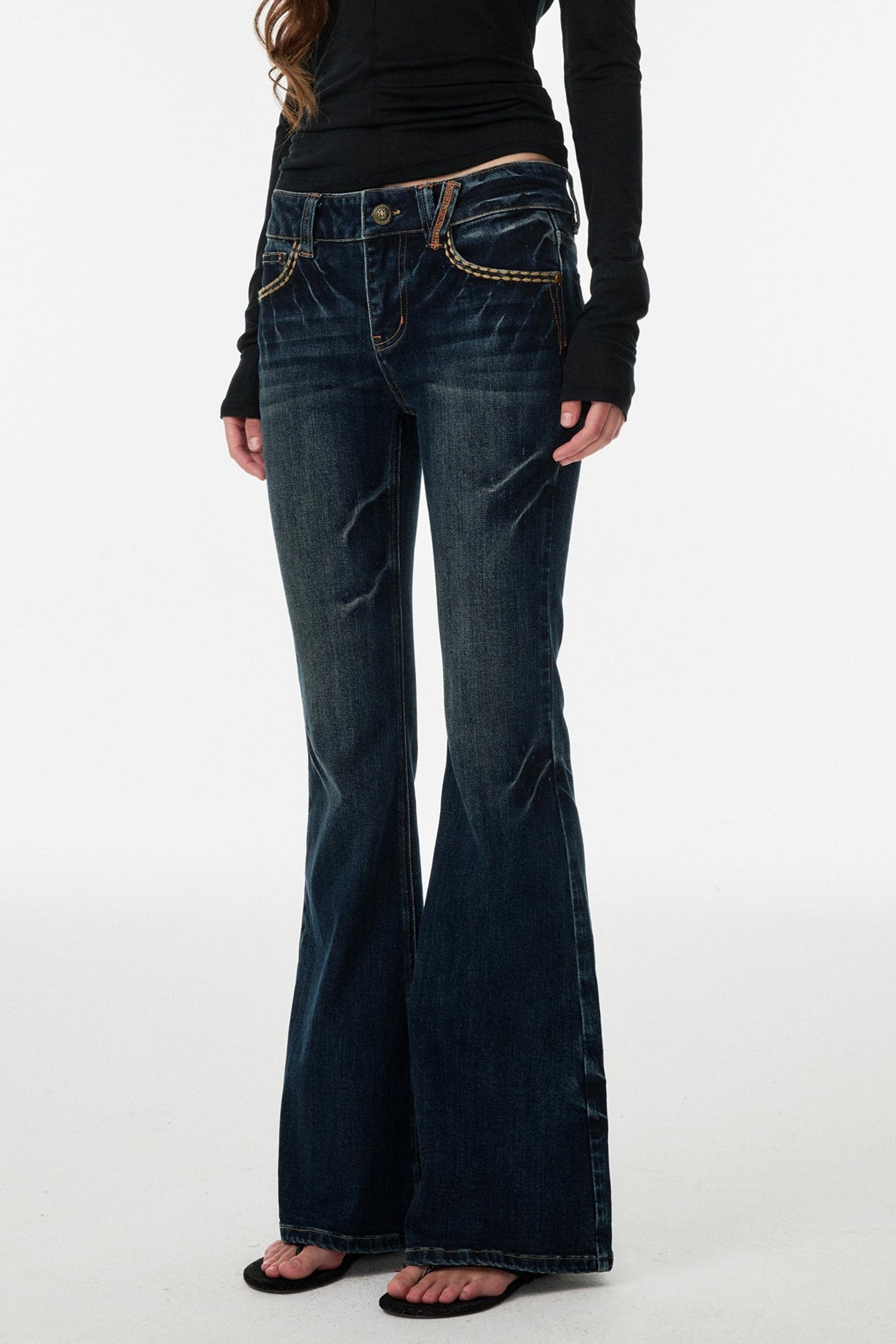 Blue Lightning Bootcut Pants