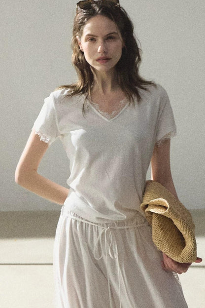 보헤미안 레이스 리넨 탑