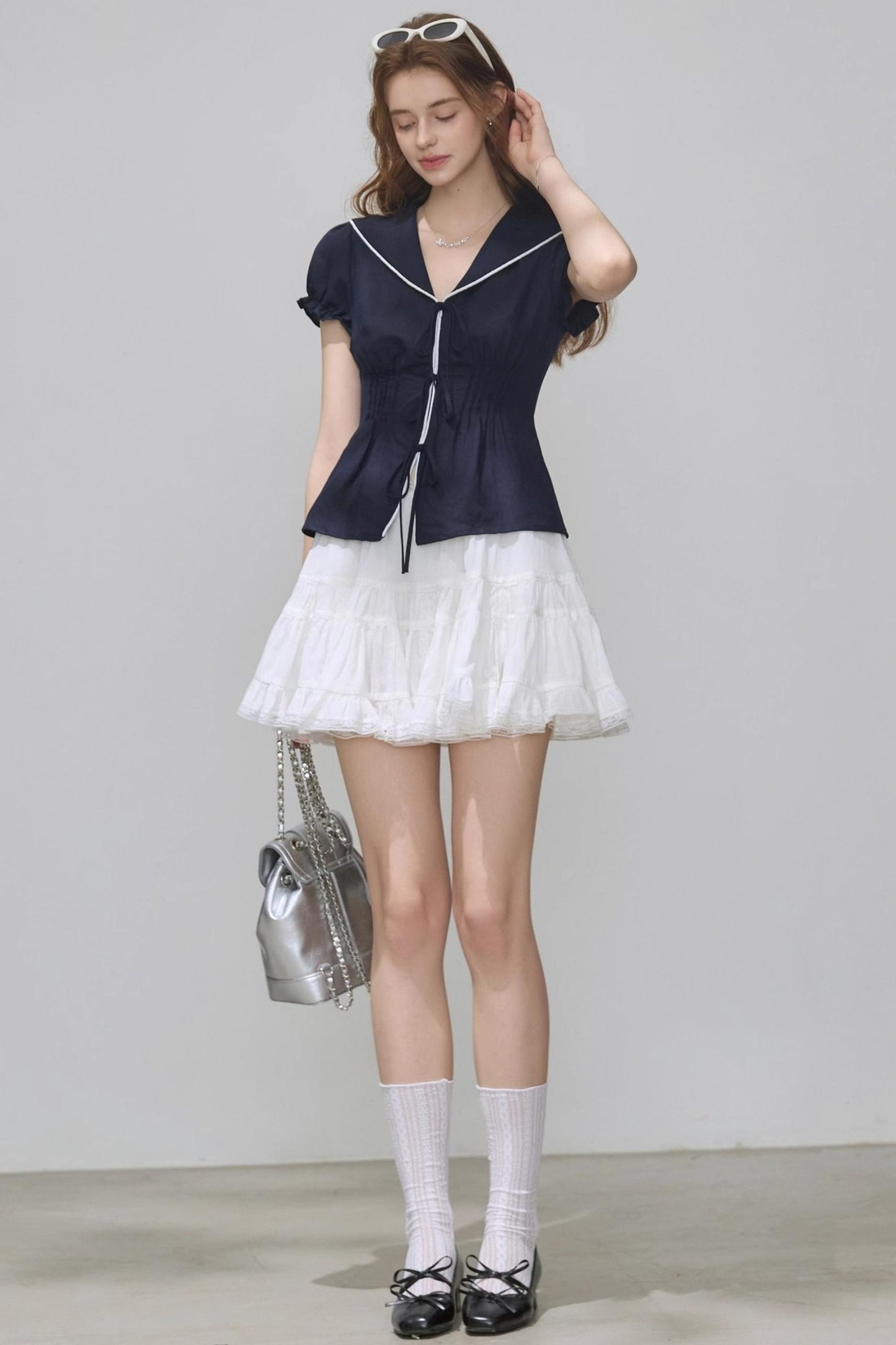 Navy Linen Pants Set-Up