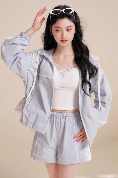 스포티크 레이스 후드 재킷 셋업