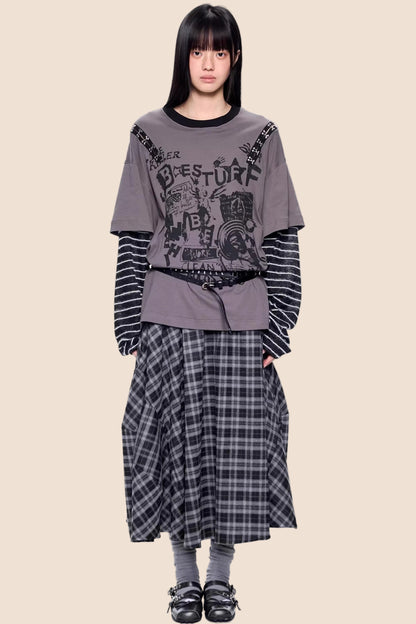 Rivet Patchwork Striped Top