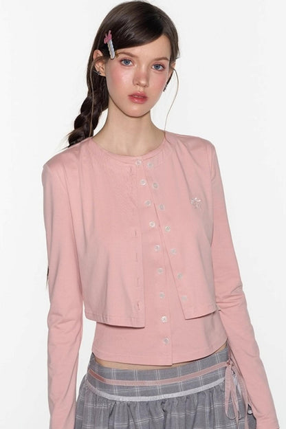 Layered Knitted Cardigan