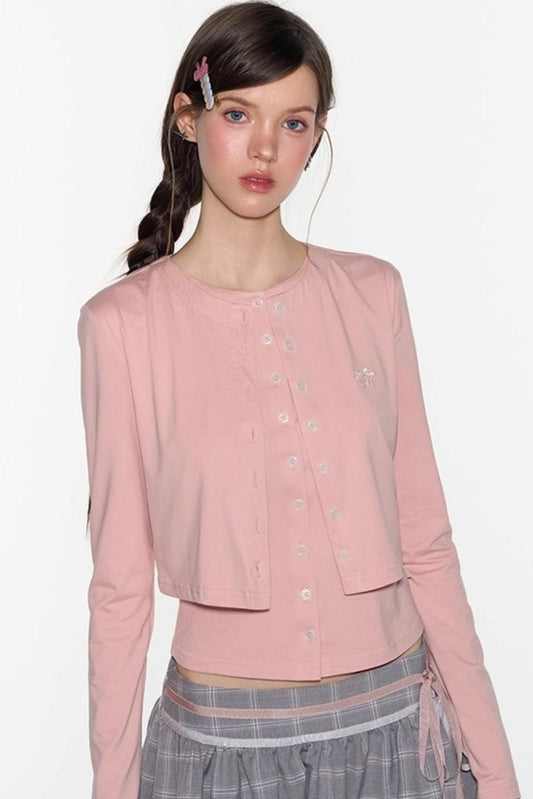 Layered Knitted Cardigan