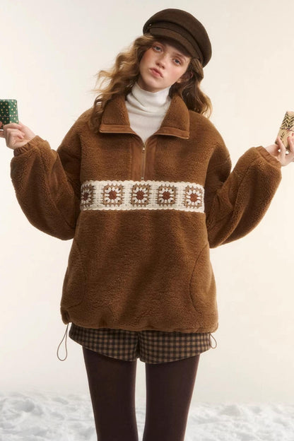 Crochet Floral Patchwork Jacket