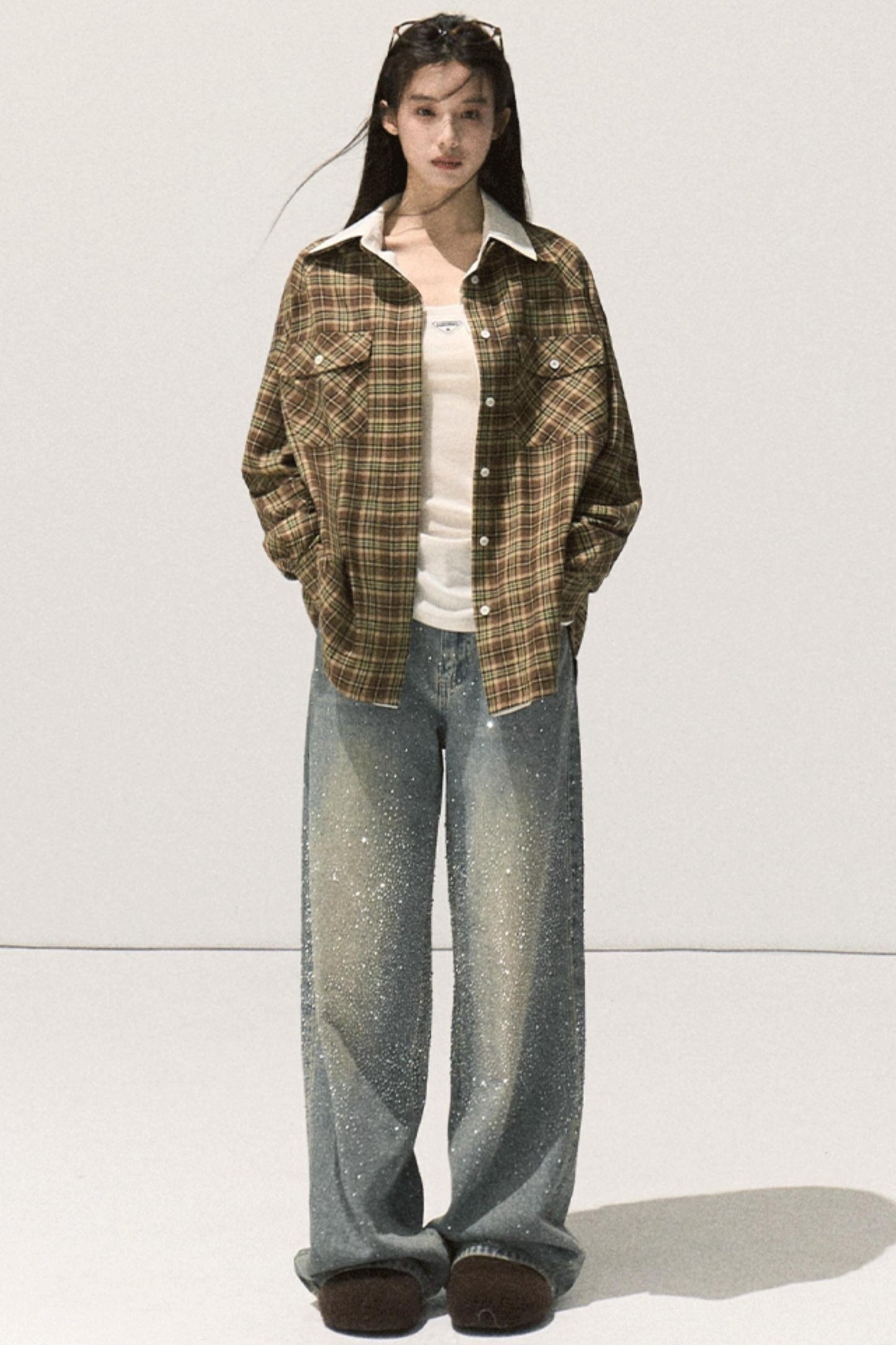 Vintage Striped Texture Layered Shirt