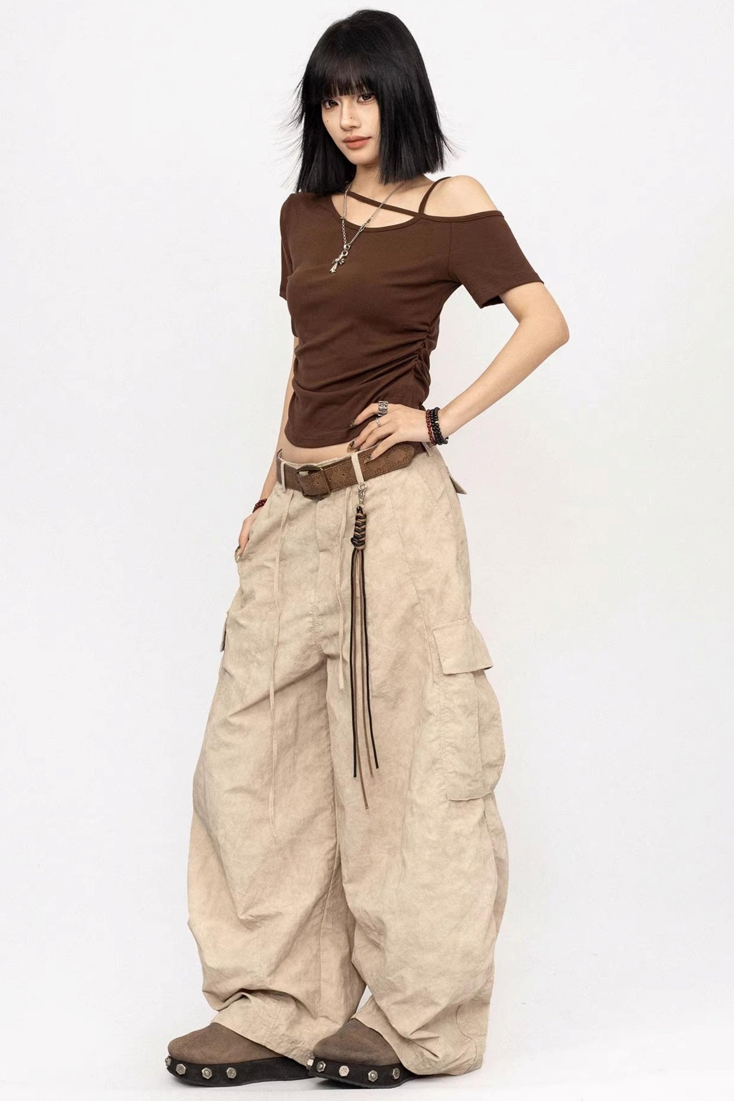 Black Off-Shoulder Slim Top