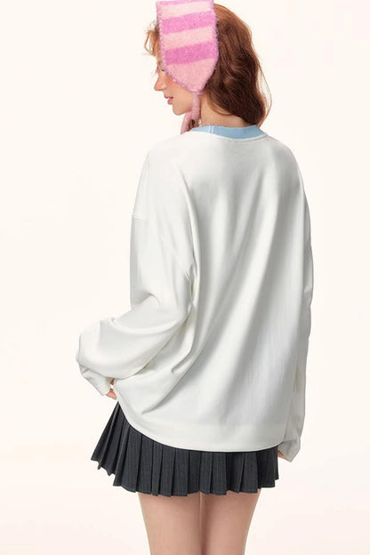 Color-Blocked Letter Print Top