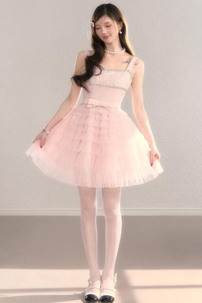 Robe en Dentelle Rose Rêvée