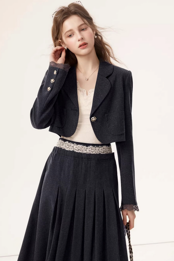 Conjunto de Falda y Blazer de Lino