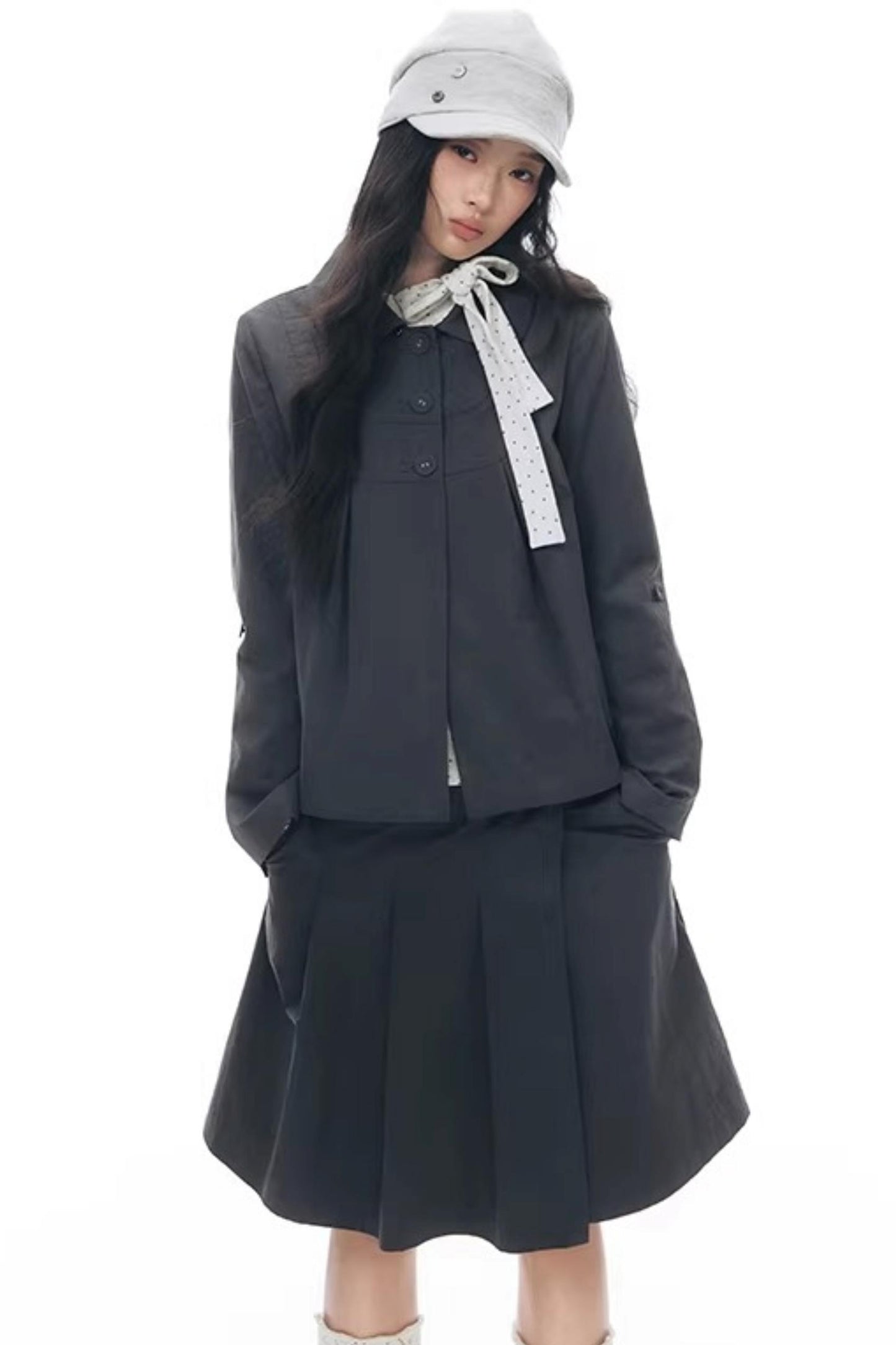 Tie-Neck Slim-Fit Blouse