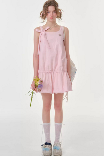 Peach Soda Lace-Up Camisole Dress