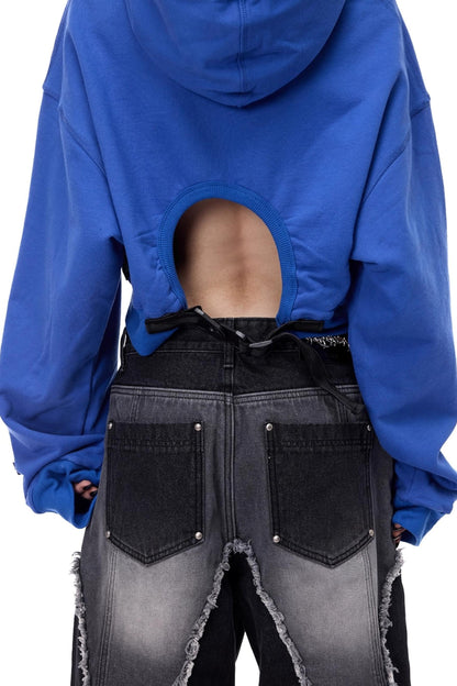 Thorn Print Hooded Fleece Sweatshirt