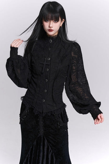 Dark Gothic Jacquard Shirt