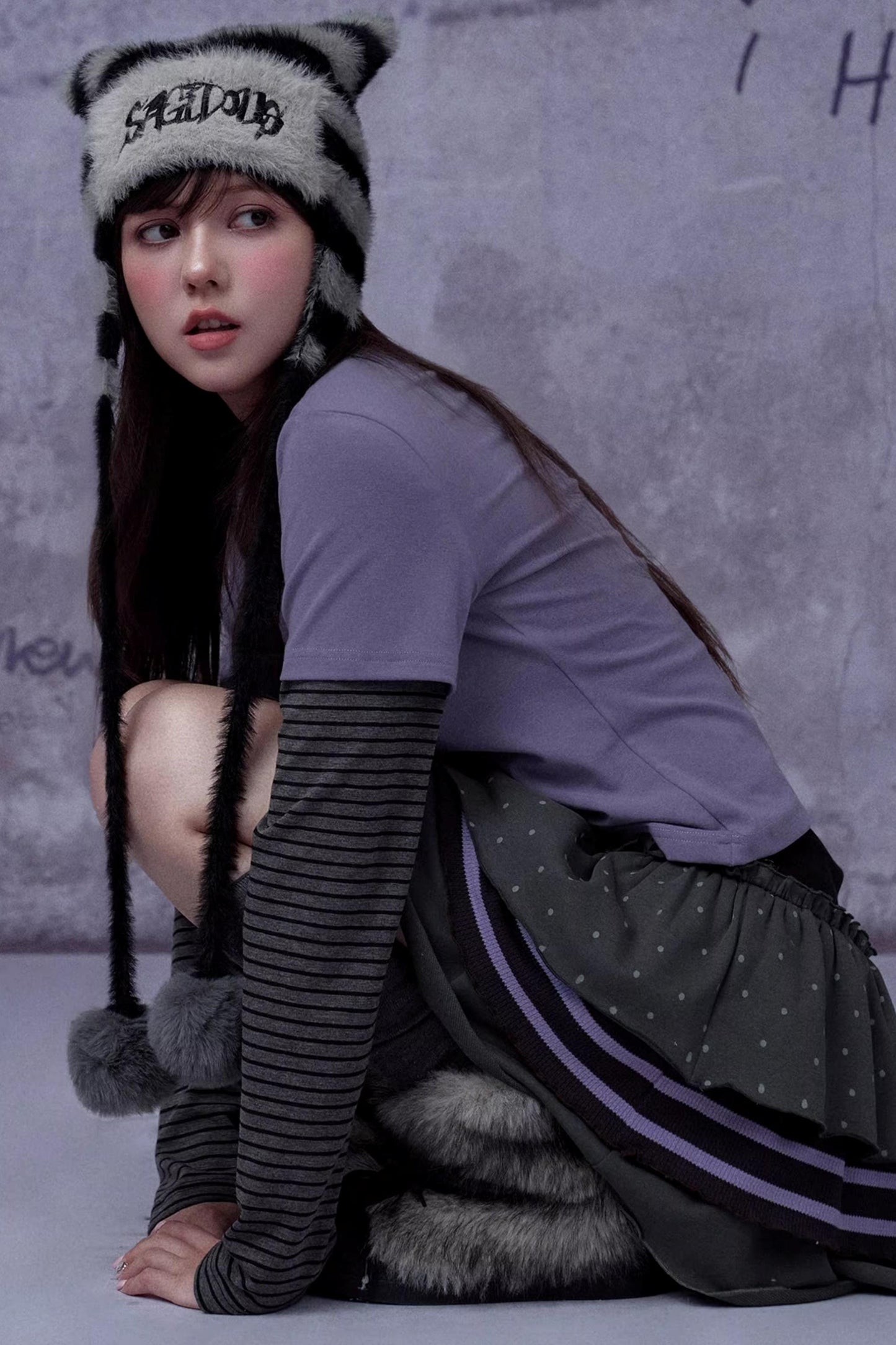 Black and Purple Two-Piece Top