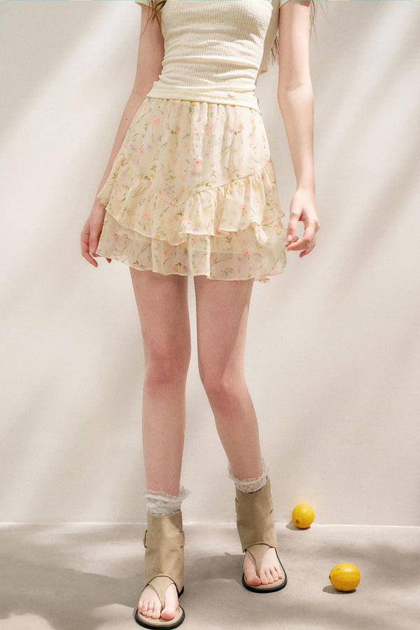 Romantic Floral Mini Skirt