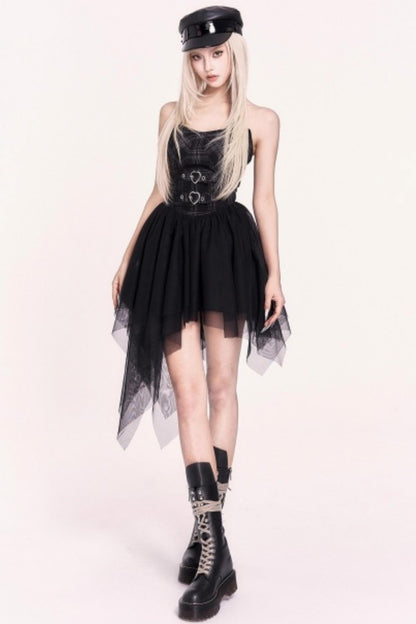 Halloween Irregular Mesh Dress Coat Set-Up