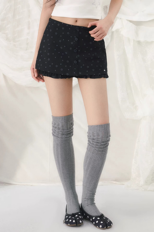 Patchwork Ruffled Mini Skirt