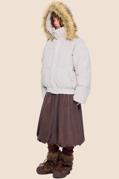 Retro Hooded Down Jacket