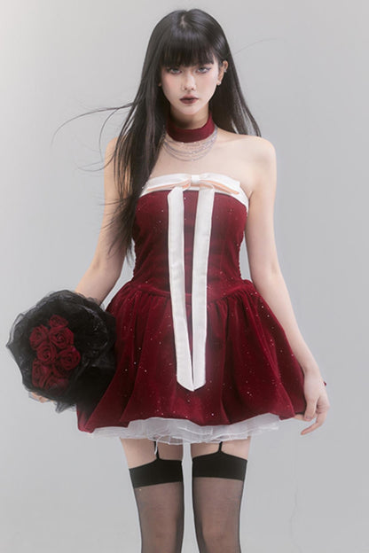 Festive Red Sweet Style Dress