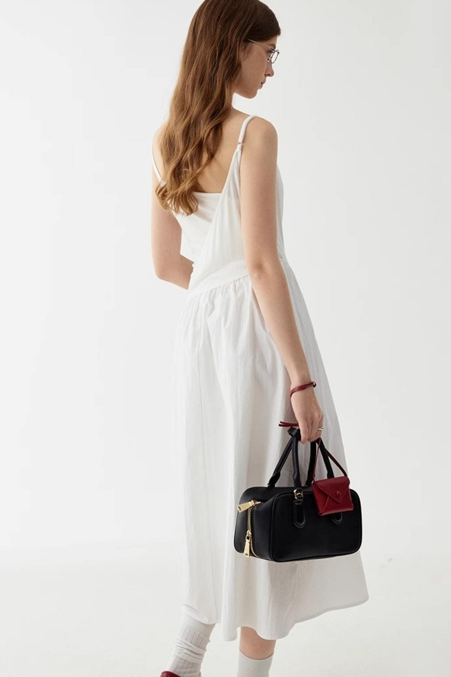 White Halter Midi Dress