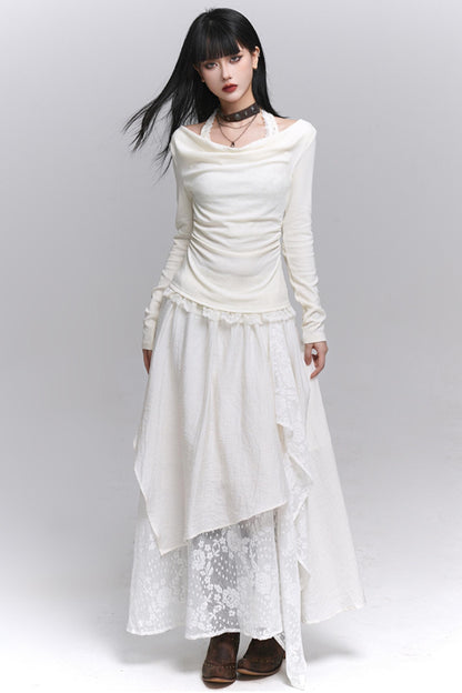 Artistic Brown Long Skirt